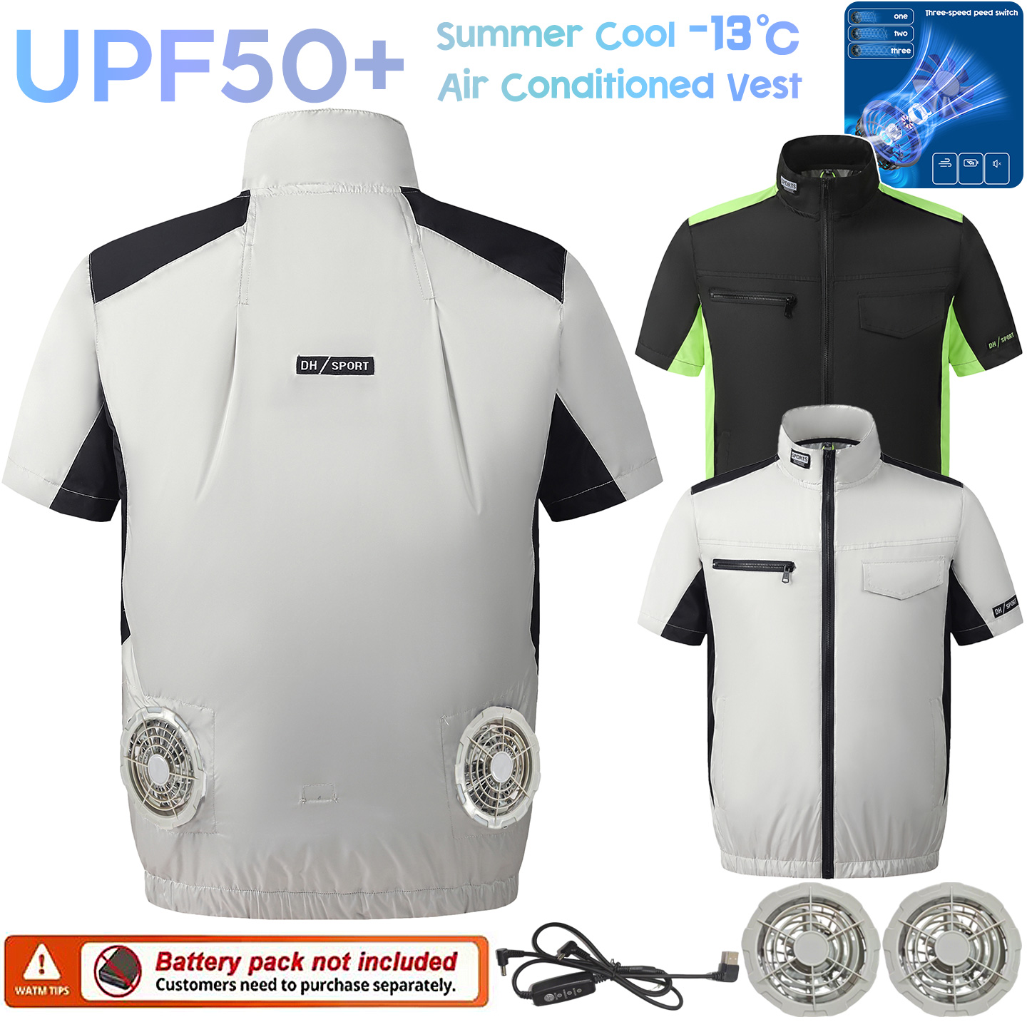 Outdoor Camping Vest - Fan Cooling Vest Summer Fishing Cool