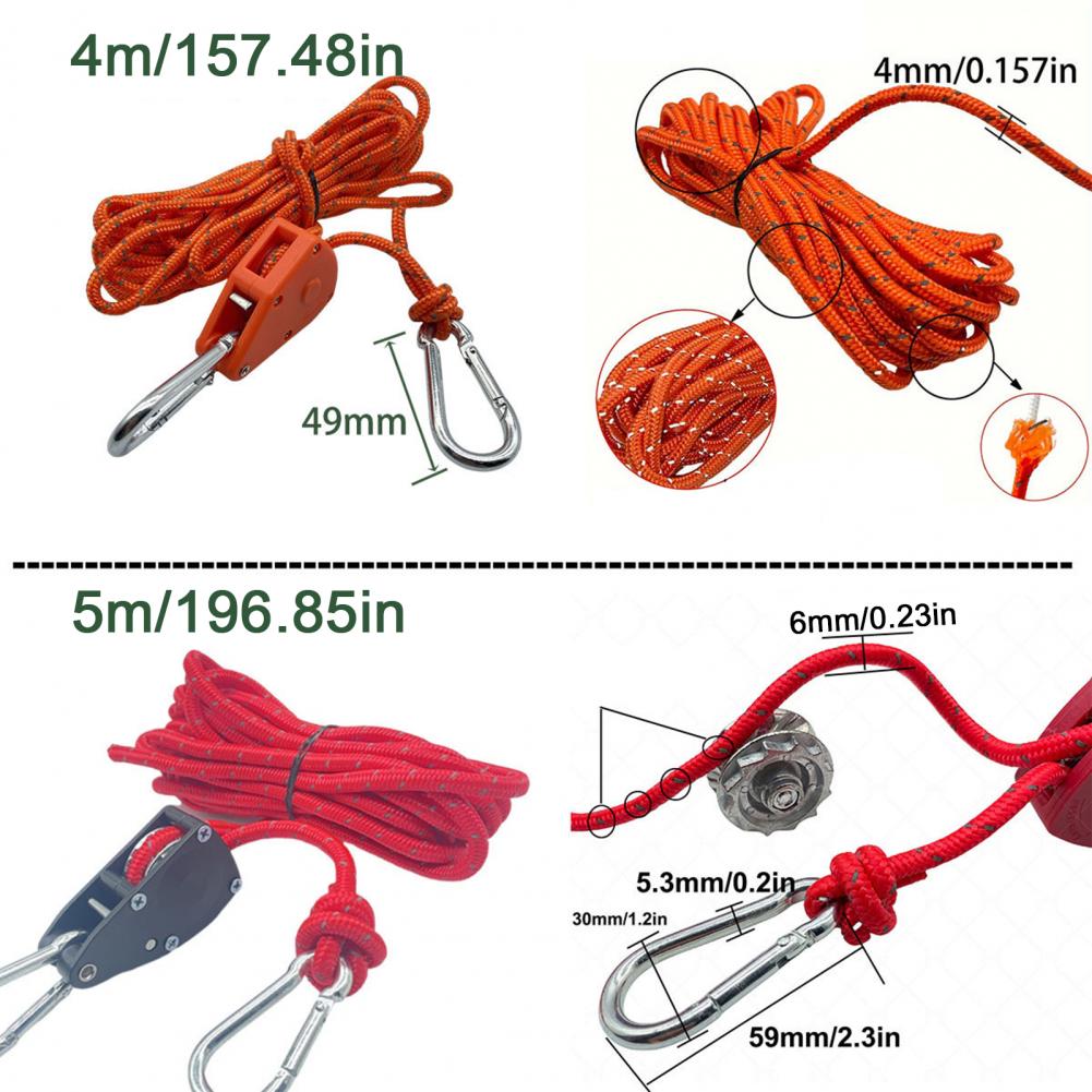 Outdoor Camping Extension Cord - Canopy Rope Tightener Heavy Duty Roller