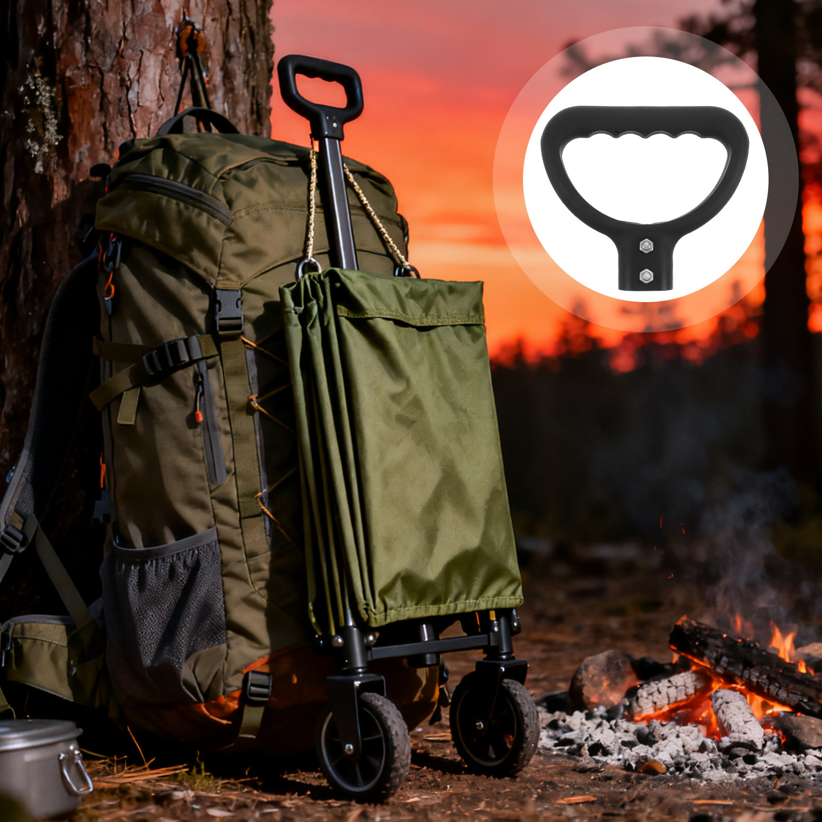 Outdoor Camping Trolley - Folding Camping Wagon Handle Bar Replacement