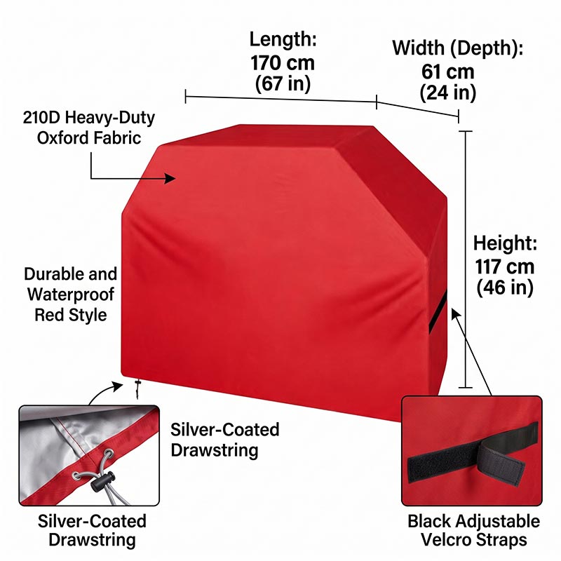 210D BBQ Cover Dustproof Water - Outdoor Camping Trolley ulasan dan harga