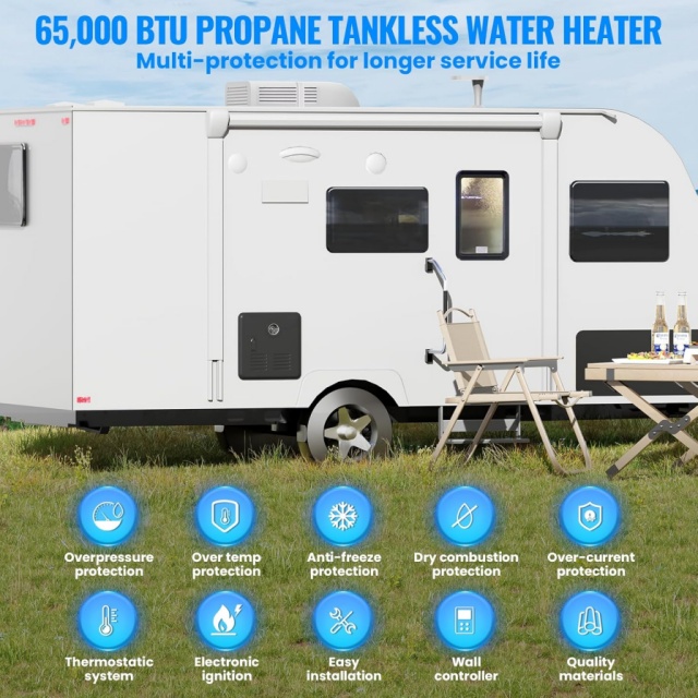 Portable RV Instant Gas Water  - Outdoor Camping Heater ulasan dan harga