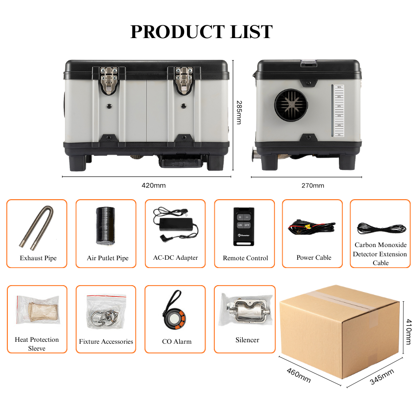 All In One 12V/24V 5KW Outdoor - Outdoor Camping Heater ulasan dan harga
