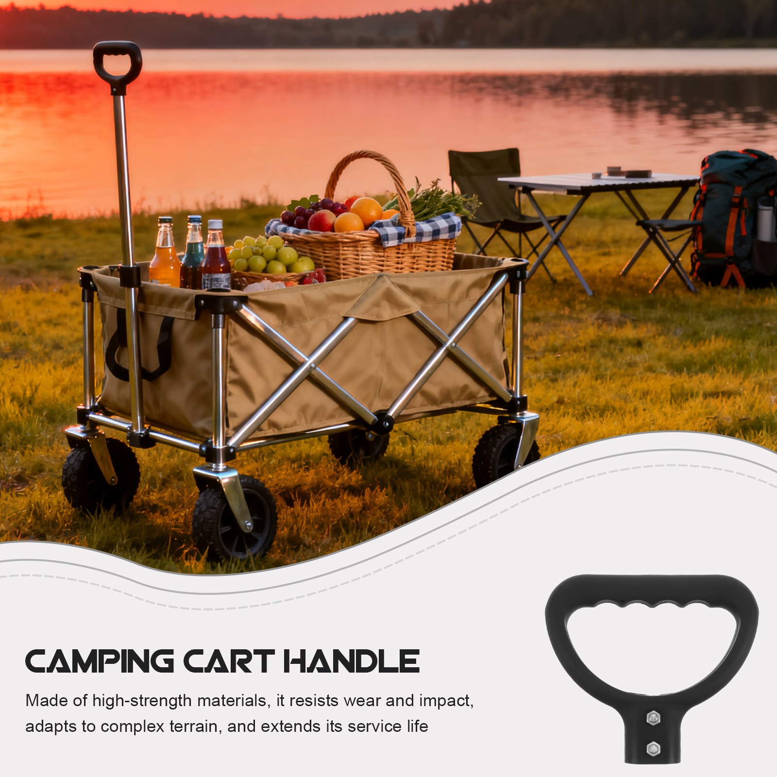 Folding Camping Wagon Handle B - Outdoor Camping Trolley ulasan dan harga